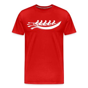 Rowing Team Cartoon Style - Men's Premium Organic T-Shirt - red - Front - Damien (186cm)