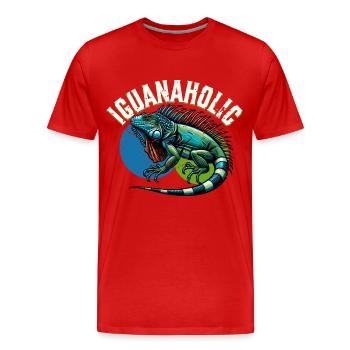 Leguan - Männer Premium Bio T-Shirt - Rot - Vorne - Damien (186cm)
