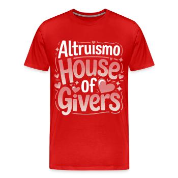 Altruisme Don désintéressé Donner d’école - T-shirt bio Premium Homme - rouge - Devant - Damien (186cm)