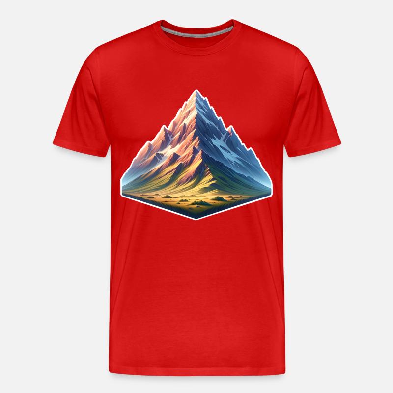 Berg - Männer Premium Bio T-Shirt - Rot