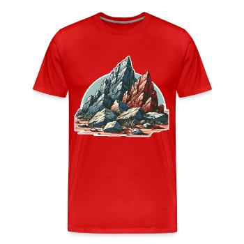 Rocher des montagnes - T-shirt bio Premium Homme - rouge - Devant - Damien (186cm)
