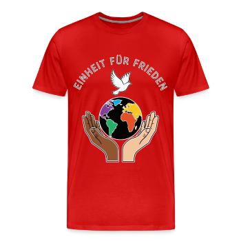 Unity for Peace - Men's Premium Organic T-Shirt - red - Front - Damien (186cm)