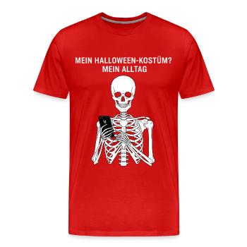 Mon costume d’Halloween ? Ma vie quotidienne - T-shirt bio Premium Homme - rouge - Devant - Damien (186cm)