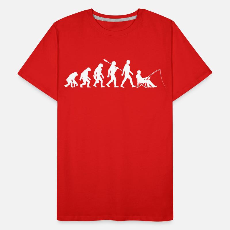 Evolution - Angler, Angeln Geschenk Männer Premium Bio T-Shirt