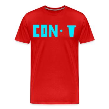 Rébus Drôle Con Pot Jeu de Mots Humour - T-shirt bio Premium Homme - rouge - Devant - Damien (186cm)