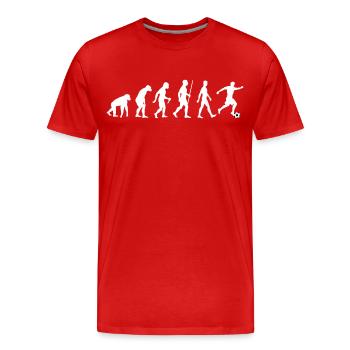 Football evolution in motion - Men's Premium Organic T-Shirt - red - Front - Damien (186cm)