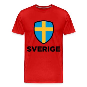 Nationalflagge von Schweden - Männer Premium Bio T-Shirt - Rot - Vorne - Damien (186cm)