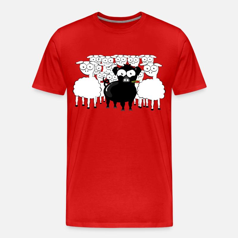 Schwarzes Schwein - Männer Premium Bio T-Shirt - Rot