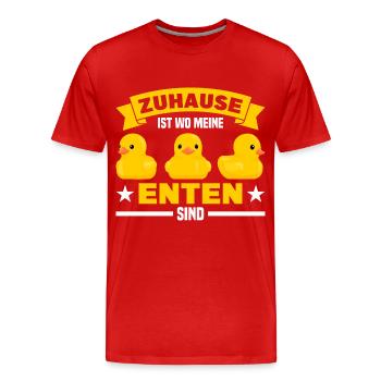 Entenliebhaber Enten Ente Geschenk - Männer Premium Bio T-Shirt - Rot - Vorne - Damien (186cm)