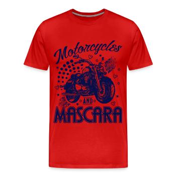 Motorräder und Mascara Damen Motorrad Biker - Männer Premium Bio T-Shirt - Rot - Vorne - Damien (186cm)