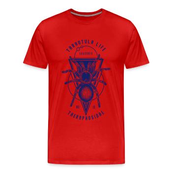Tarentule Géométrique Indie Pet Spider Propriétaire Vintage - T-shirt bio Premium Homme - rouge - Devant - Damien (186cm)