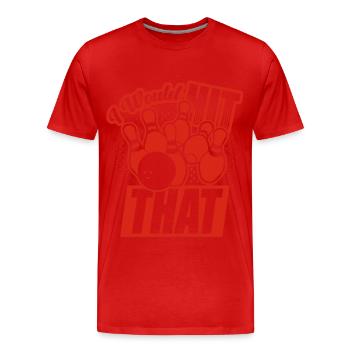 Je frapperais ce drôle de bowling retro bowler - T-shirt bio Premium Homme - rouge - Devant - Damien (186cm)
