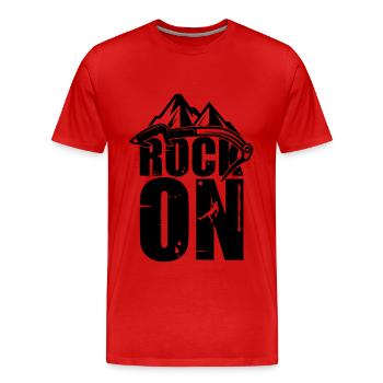 Rocher sur l’escalade de bloc Grimpeur - T-shirt bio Premium Homme - rouge - Devant - Damien (186cm)