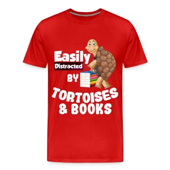 Turtle Books | Idée cadeau de tortue - T-shirt bio Premium Homme - rouge - Devant - Damien (186cm)