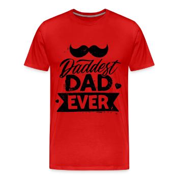 Papa aller Zeiten lustiger Vatertag mit Schnurrbart - Männer Premium Bio T-Shirt - Rot - Vorne - Damien (186cm)