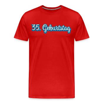 35. Geburtstag Geburtstagsgeschenk Geschenkidee - Männer Premium Bio T-Shirt - Rot - Vorne - Damien (186cm)