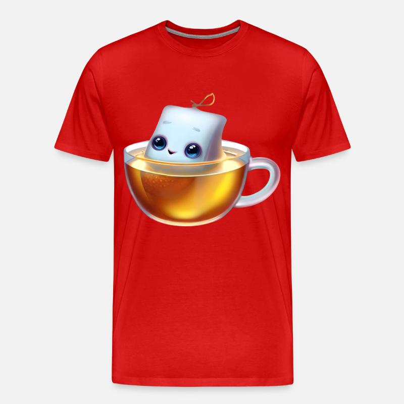 Genießerischer Teebeutel - Männer Premium Bio T-Shirt - Rot