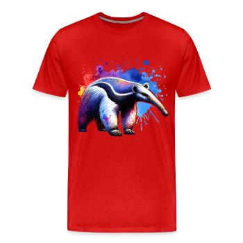 Ameisenbär - Männer Premium Bio T-Shirt - Rot - Vorne - Damien (186cm)