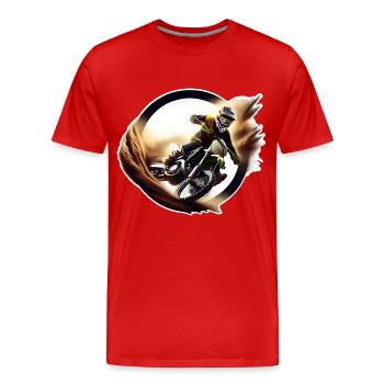 Motocross - Männer Premium Bio T-Shirt - Rot - Vorne - Damien (186cm)