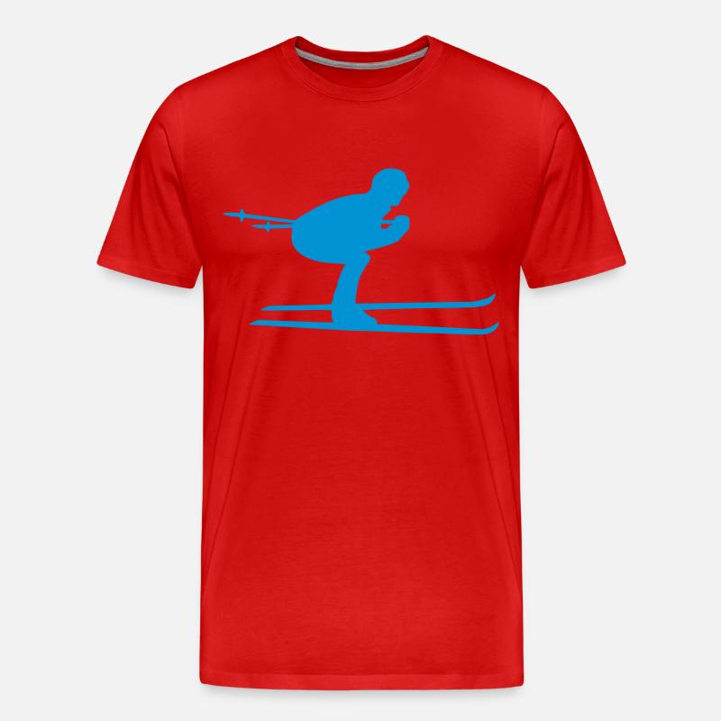 Ski - Männer Premium Bio T-Shirt - Rot