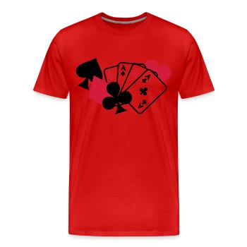 Poker - T-shirt bio Premium Homme - rouge - Devant - Damien (186cm)