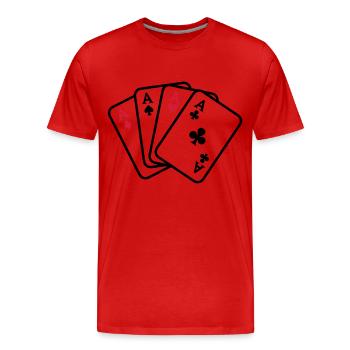Poker - T-shirt bio Premium Homme - rouge - Devant - Damien (186cm)