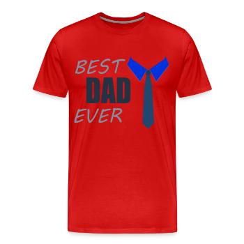 BEST DAD EVER - Männer Premium Bio T-Shirt - Rot - Vorne - Damien (186cm)