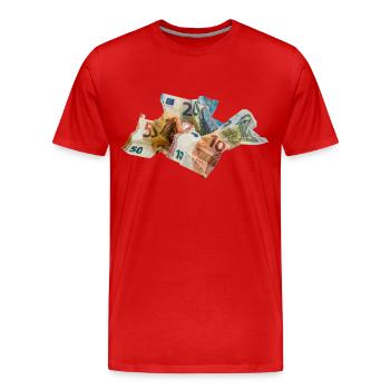 Euro-Geldscheine - Männer Premium Bio T-Shirt - Rot - Vorne - Damien (186cm)