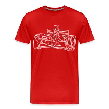 Voitures de course - T-shirt bio Premium Homme - rouge - Devant - Damien (186cm)