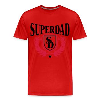 superdad - Super Papa - Vatertag - Dad - Vater - Männer Premium Bio T-Shirt - Rot - Vorne - Damien (186cm)