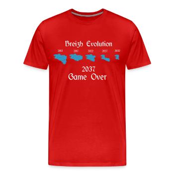 Bretagne Evolution - T-shirt bio Premium Homme - rouge - Devant - Damien (186cm)