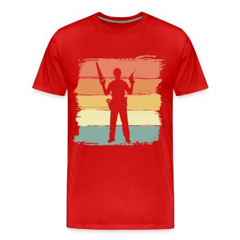 DIY Legend Rétro Vintage - T-shirt bio Premium Homme - rouge - Devant - Damien (186cm)