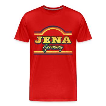 Jena Allemagne City Font Vintage Retro - T-shirt bio Premium Homme - rouge - Devant - Damien (186cm)