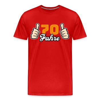 70 Jahre Glückwunsch Geburtstagsgruß - Männer Premium Bio T-Shirt - Rot - Vorne - Damien (186cm)