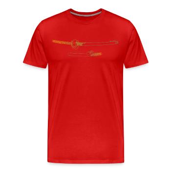 Duo - Men's Premium Organic T-Shirt - red - Front - Damien (186cm)