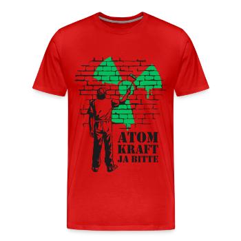 Atomkraft Ja bitte, Ja zu Atomenergie - Männer Premium Bio T-Shirt - Rot - Vorne - Damien (186cm)