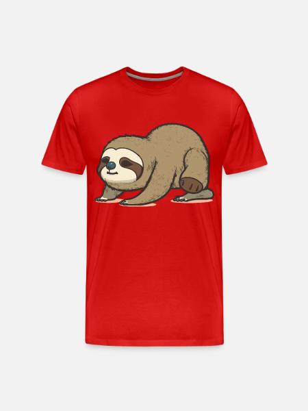 Zen Sloth - Men's Premium Organic T-Shirt - red