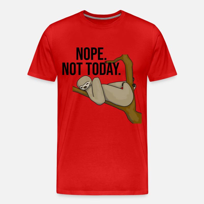 faultier nope not today - Männer Premium Bio T-Shirt - Rot