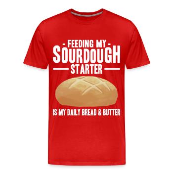 Brot backen - Männer Premium Bio T-Shirt - Rot - Vorne - Damien (186cm)