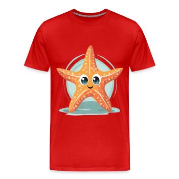 Seestern - Männer Premium Bio T-Shirt - Rot - Vorne - Damien (186cm)