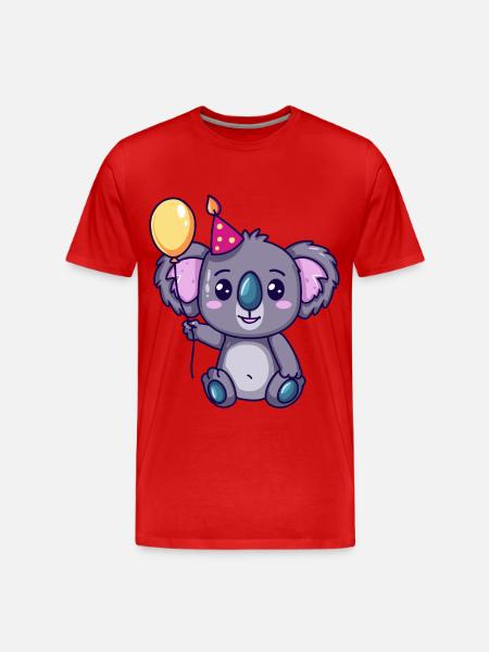 Koala Anniversaire Bébé - T-shirt bio Premium Homme - rouge