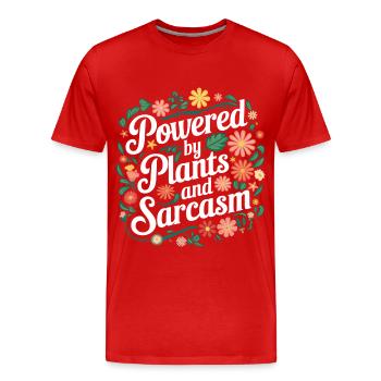 Végétarien Végétalien Végétarien Végétarien - T-shirt bio Premium Homme - rouge - Devant - Damien (186cm)