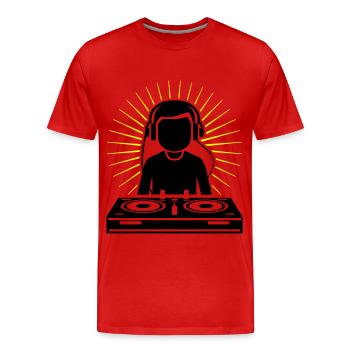Platines DJ Party - T-shirt bio Premium Homme - rouge - Devant - Damien (186cm)