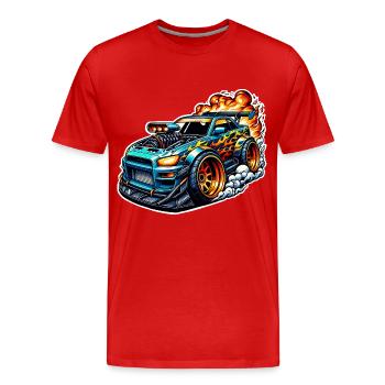 Voiture de sport tuning voiture - T-shirt bio Premium Homme - rouge - Devant - Damien (186cm)
