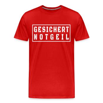 Gesichert Notgeil Vatertag Malle Style - Männer Premium Bio T-Shirt - Rot - Vorne - Damien (186cm)