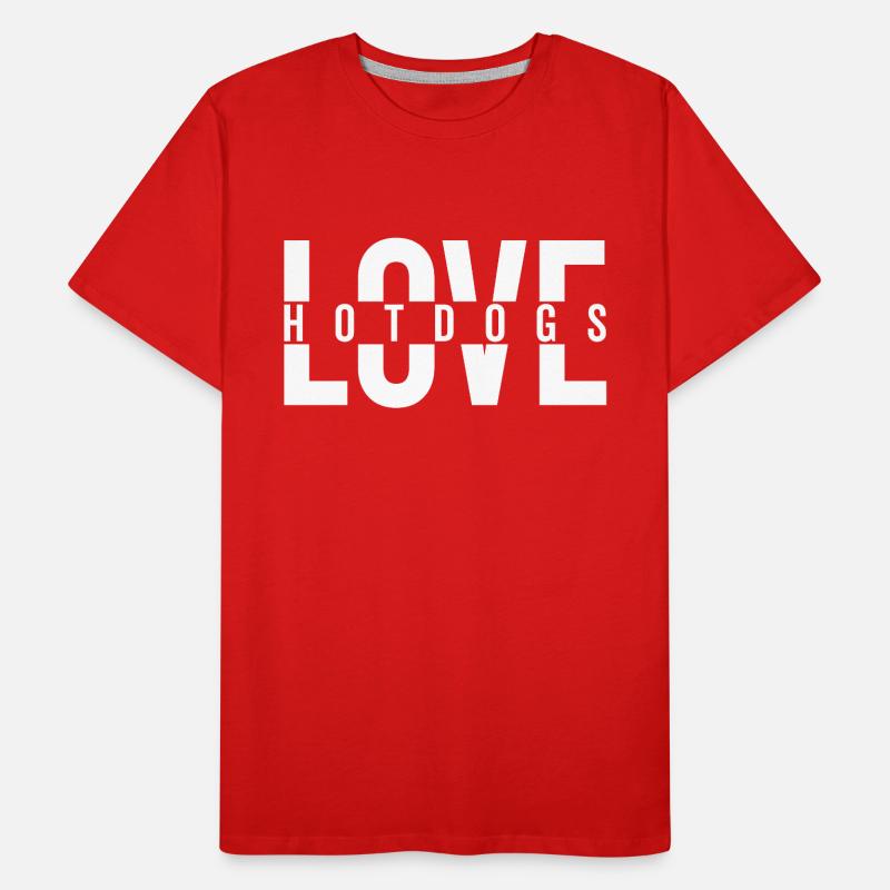 Love Hotdogs Déclaration de restauration rapide T-shirt bio Premium Homme