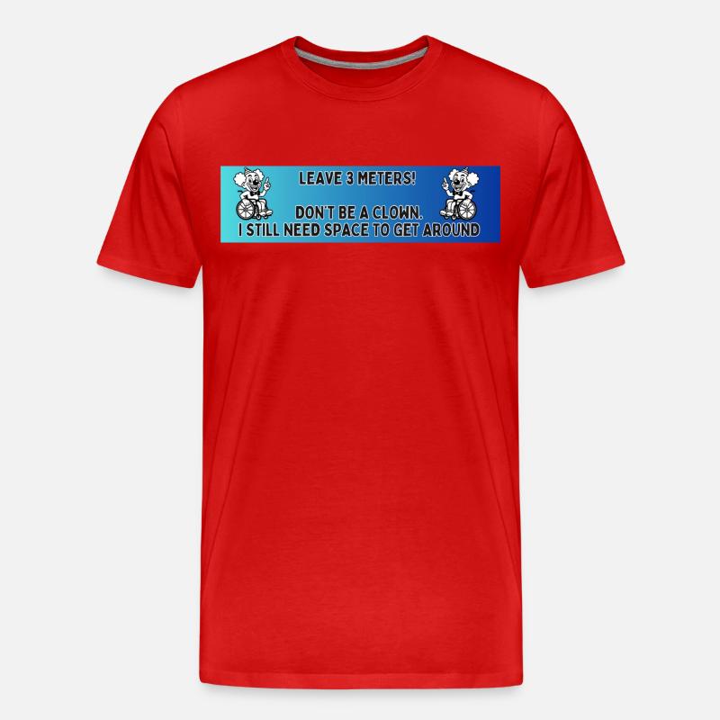 Autoaufkleber eines Rollstuhlclowns # - Männer Premium Bio T-Shirt - Rot