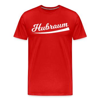 Hubraum Retro Schriftzug - Männer Premium Bio T-Shirt - Rot - Vorne - Damien (186cm)