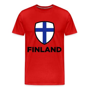 Drapeau national de la Finlande - T-shirt bio Premium Homme - rouge - Devant - Damien (186cm)