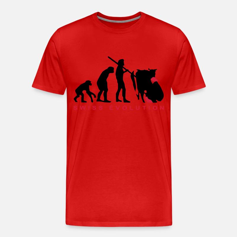 Evolution Bauer Schweiz - Männer Premium Bio T-Shirt - Rot